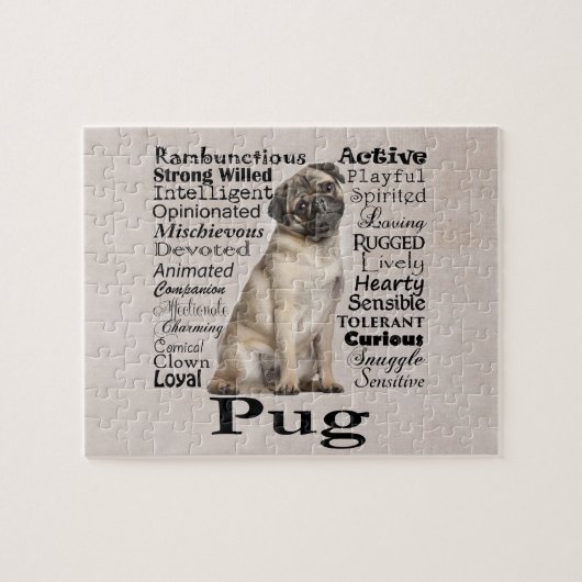 Pug Traits Puzzle Legpuzzel (Horizontaal)