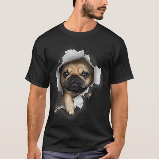 Pug Tshirt, Pug T , Cute Pug Puppy , Pug Pullover (Devant)