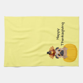 Pug Turkey Thanksgiving Theedoek