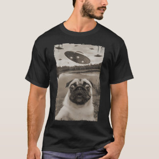 Pug UFO ontmoetingen - Grappige UFO en Pug Sel T-shirt
