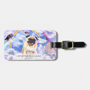 Pug unicorn - Cute pugicorn Bagagelabel