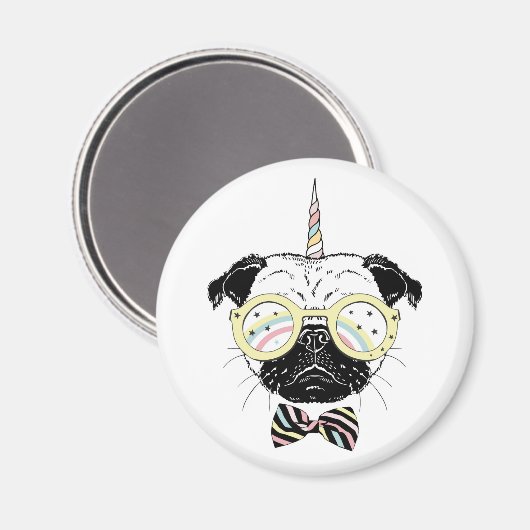 Pug Unicorn | uniek Magneet (Voorkant / Achterkant)