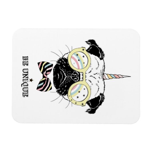 Pug Unicorn | uniek Magneet (Horizontaal)