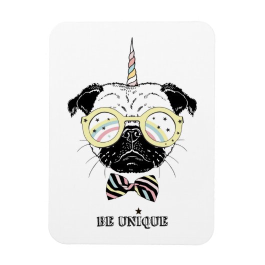 Pug Unicorn | uniek Magneet (Verticaal)
