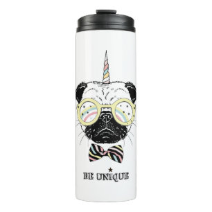 Pug Unicorn uniek Thermosbeker