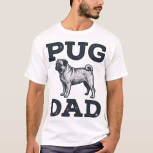Pug Vader Vintage Gravure Shirt Ontwerp voor Honde