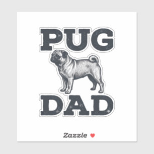 Pug Vader Vintage Gravure Shirt Ontwerp voor Honde Sticker