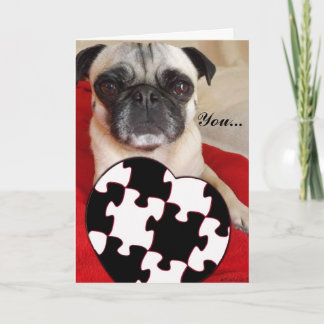 Pug Valentijn Feestdagen Kaart