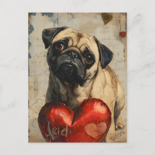 Pug  Valentijnsdag Briefkaart