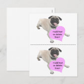  Pug Valentijnsdag Feestdagenkaart (Voorkant / Achterkant)