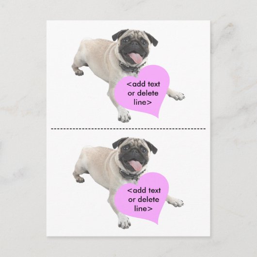  Pug Valentijnsdag Feestdagenkaart (Voorkant)
