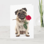 Pug Valentine Kaart (Voorkant)