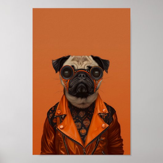 Pug van de nacht poster (Voorkant)