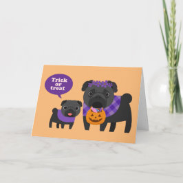Pug van het trick or treat Kaart