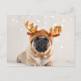Pug van Kerstmis Feestdagenkaart