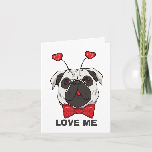 Pug van Valentijn de Kaart van de Hond (Voorkant)
