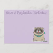 Pug verjaardagspostkaart briefkaart (Achterkant)