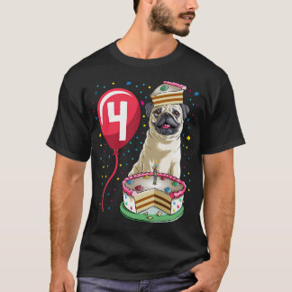 Pug Verjaardagstaart Ballon 4 T-shirt