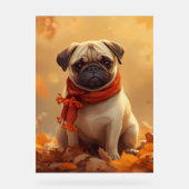 Pug Vibes: Cute Autumn Pug Acryl Bord (Voorkant)