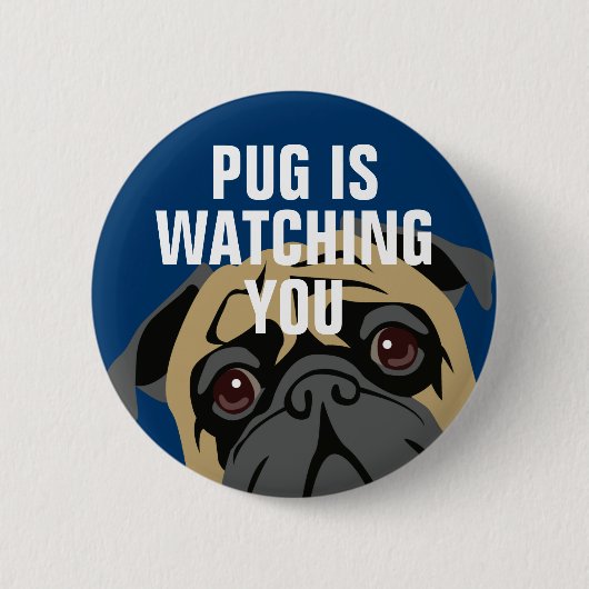 Pug volgt ronde button 5,7 cm (Voorkant)