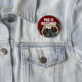 Pug volgt ronde button 5,7 cm (In situ)