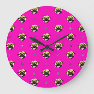 Pug Wall Clock Showroze Grote Klok