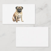 Pug waterverf print Pug raskunst Pug hondenverf Visitekaartje