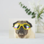 Pug with Goggles Briefkaart (Staand voorkant)