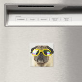 Pug with Goggles Magneet (Insitu (Vaatwasser))