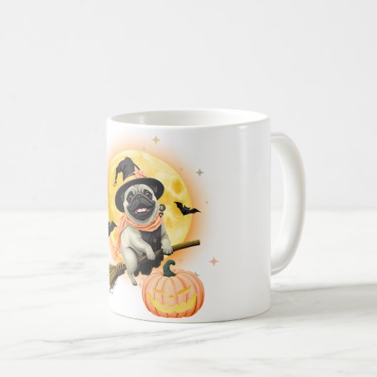 Pug Wizard Mok - Magische & Schattigee Pug Coffee (Voorkant rechts)