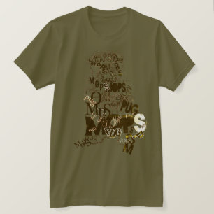 Pug Woord Kunst groene Kleuren T-shirt