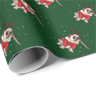 Pug Xmas Cadeaupapier