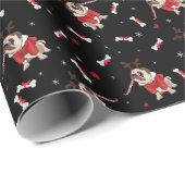 Pug Xmas Patroon Cadeaupapier (Rol Hoek)
