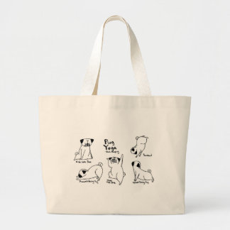 Pug Yoga Grote Tote Bag
