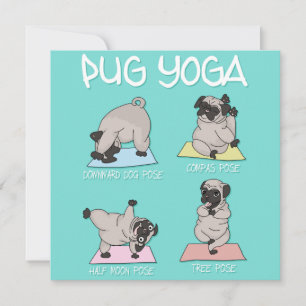 Pug Yoga Holiday Kaart