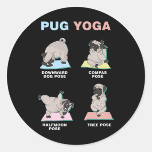 Pug Yoga Honden Yogist Spirituele Meditatie Hond K Ronde Sticker