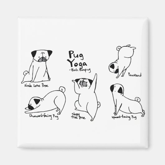 Pug Yoga Magneet (Voorkant)
