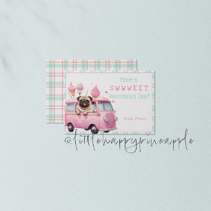 Pug zoete Valentijnsdag kaart