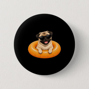 Pug zomer shirt Schattige hond zwemband Ronde Button 5,7 Cm