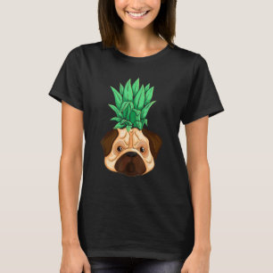 Pug Zomer Tropisch Fruit Pug Ananas T-shirt