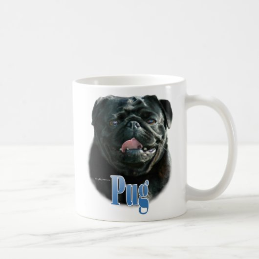 Pug (zwart) Naam Koffiemok (Rechts)