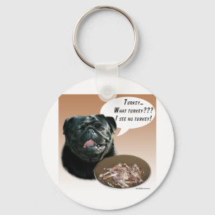 Pug (zwart) Turkije Sleutelhanger