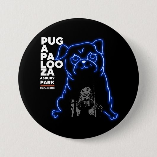 Pugapalooza Asbury Park 2022 Button (Voorkant)