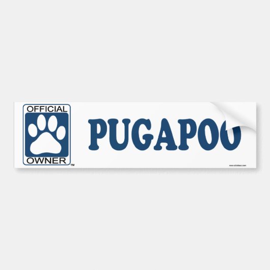 Pugapoo Blue Bumpersticker (Voorkant)