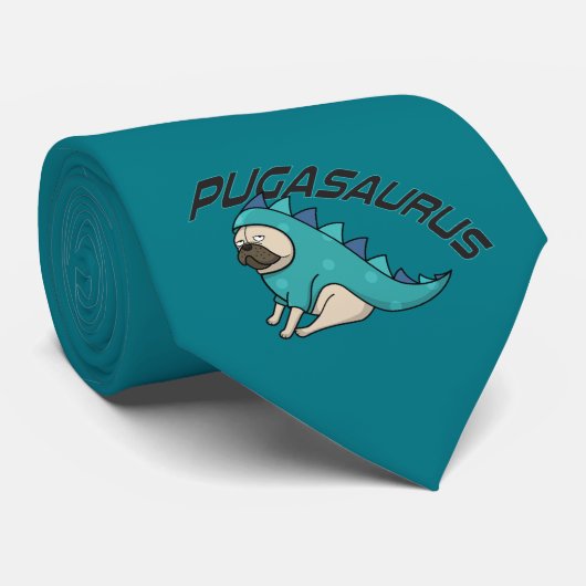 Pugasaurus Blauwgroen Stropdas (Opgerold)