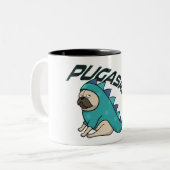 Pugasaurus Carlin Chien deux tondes Mug (Devant gauche)