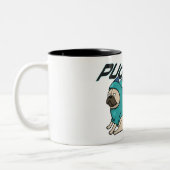 Pugasaurus Carlin Chien deux tondes Mug (Gauche)