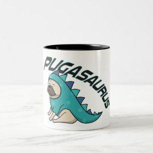 Pugasaurus Carlin Chien deux tondes Mug