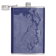 Puget Sound Carte Vintage Graphique marin Flacon b
