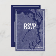 Puget Sound Carte Vintage Mariage Carte RSVP